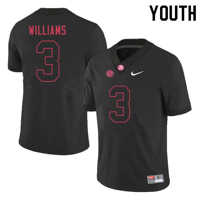 Youth #3 Xavier Williams Alabama Crimson Tide College Football Jerseys Sale-Black